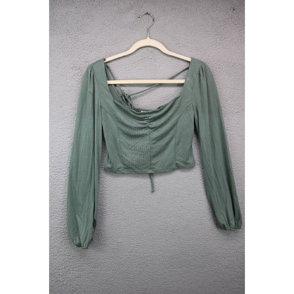Urban Romantics Long Sleeve Cropped Top-Size Medium-Boho-Hippie